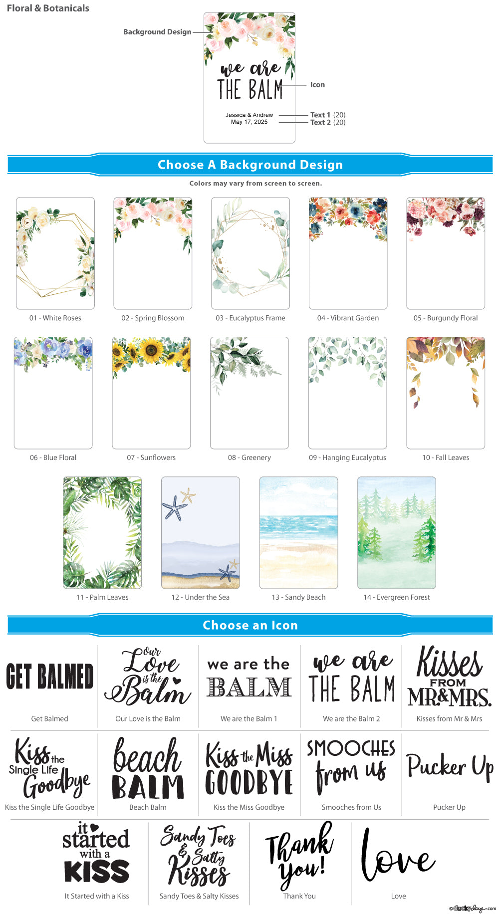 Floral &amp; Botanicals Personalized Lip Balm