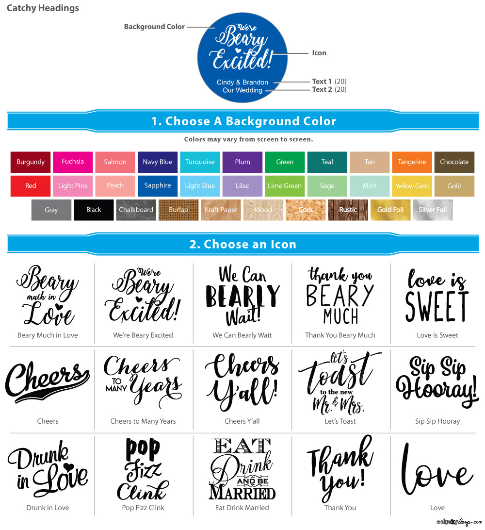 Catchy Sayings Personalized Gummy Bear Favors - Champagne Flavor