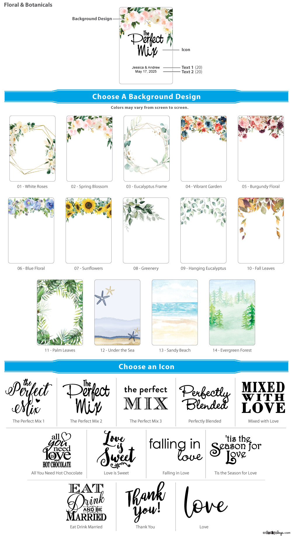 Floral &amp; Botanicals Personalized Hot Chocolate Mix
