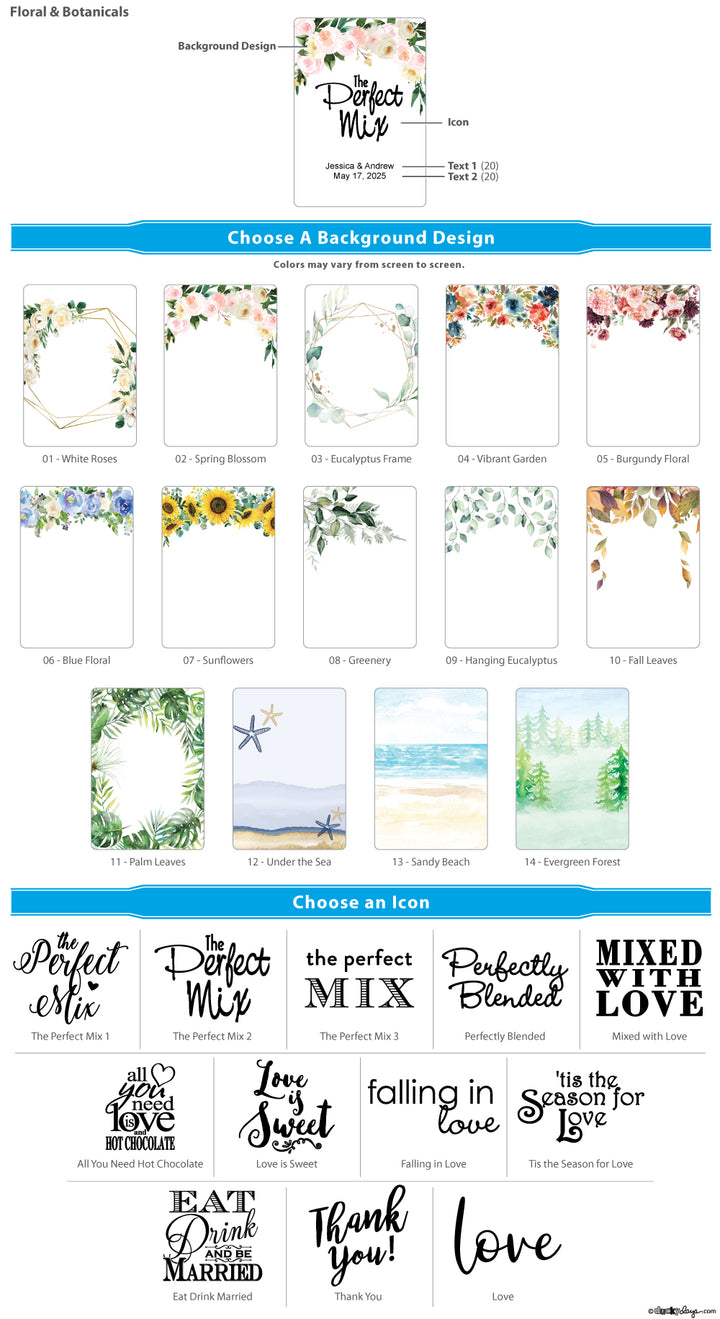 Floral &amp; Botanicals Personalized Hot Chocolate Mix