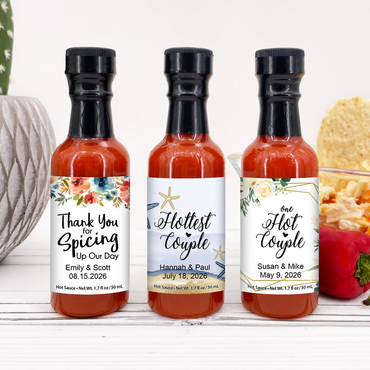 Hot Sauce Wedding Favors - Floral &amp; Botanicals Collection