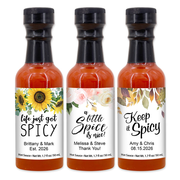 Hot Sauce Wedding Favors - Floral &amp; Botanicals Collection