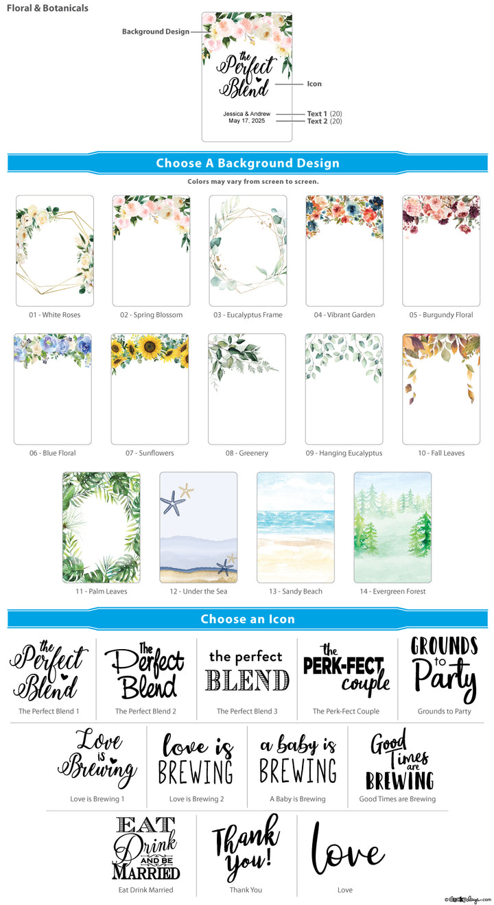 Floral &amp; Botanicals Personalized Coffee