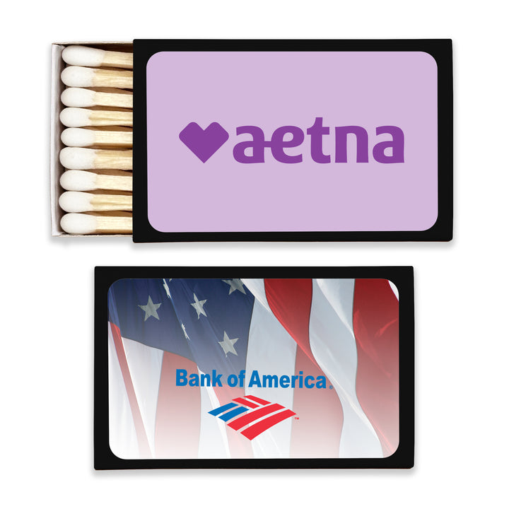 Custom Corporate Matches (Black Boxes) - Set of 50