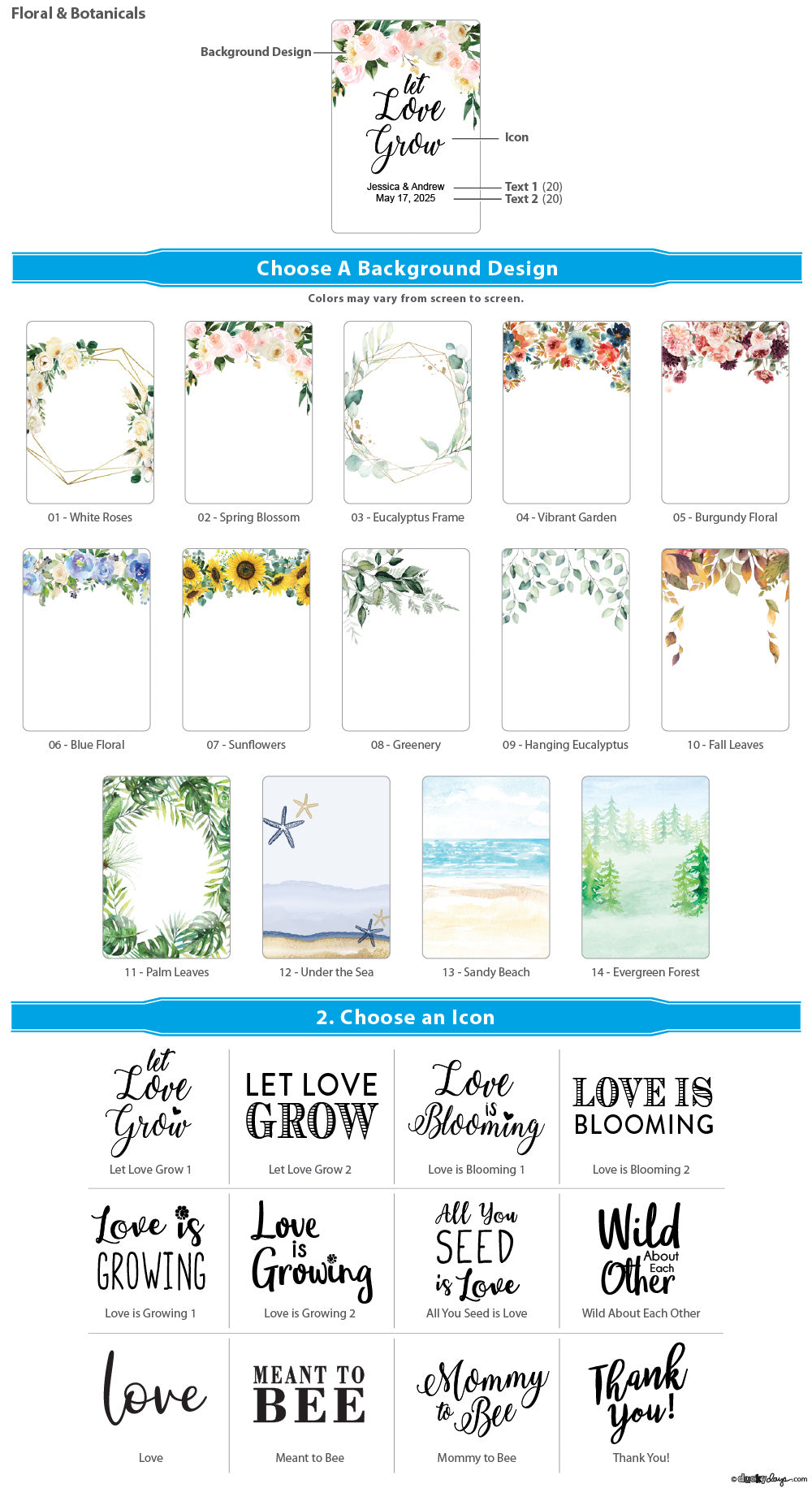 Floral &amp; Botanicals Wildflower Seed Packet Favors