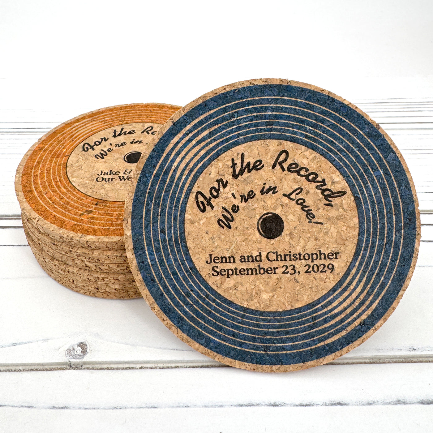 Personalized Vinyl Record Cork Coaster