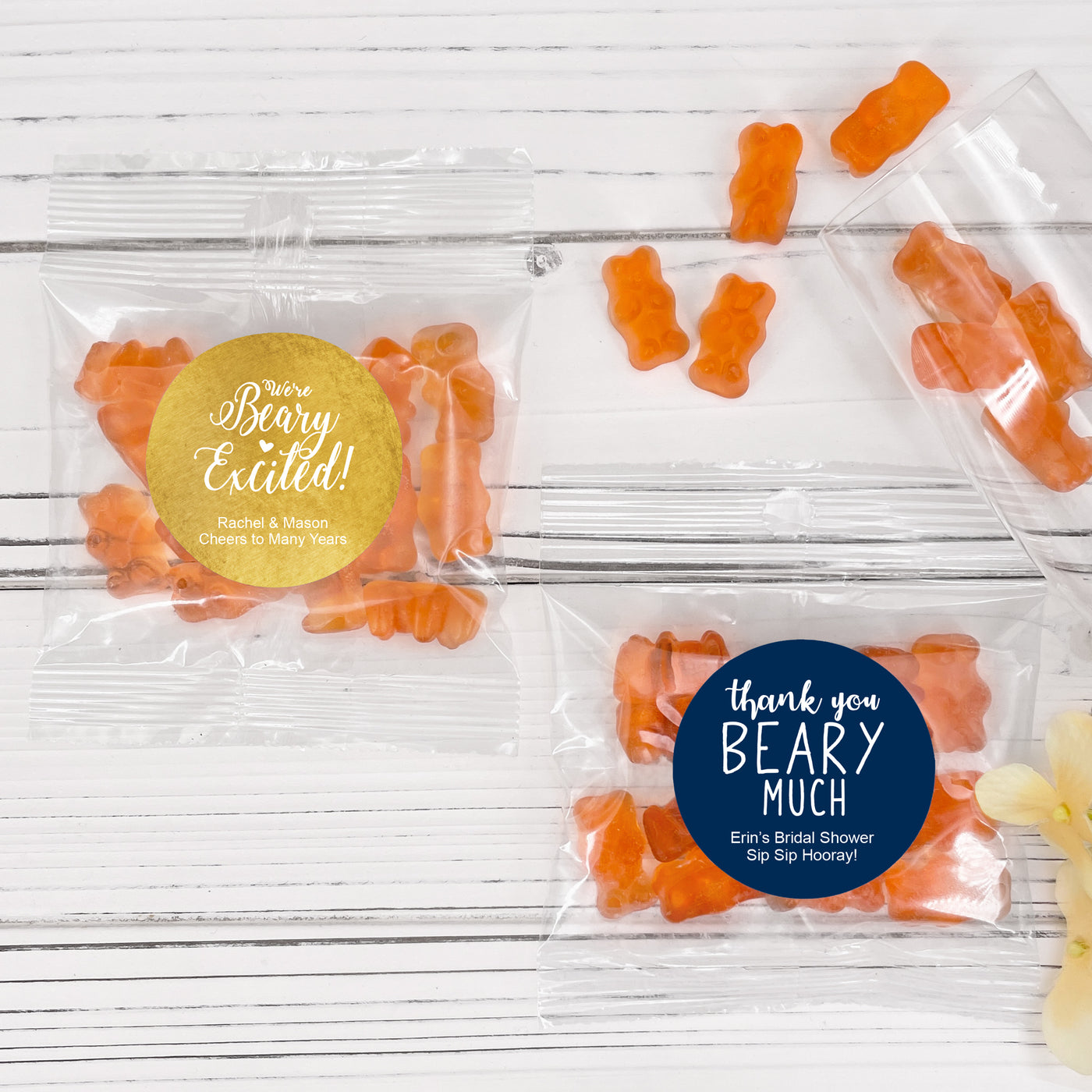 Catchy Sayings Personalized Gummy Bear Favors - Champagne Flavor