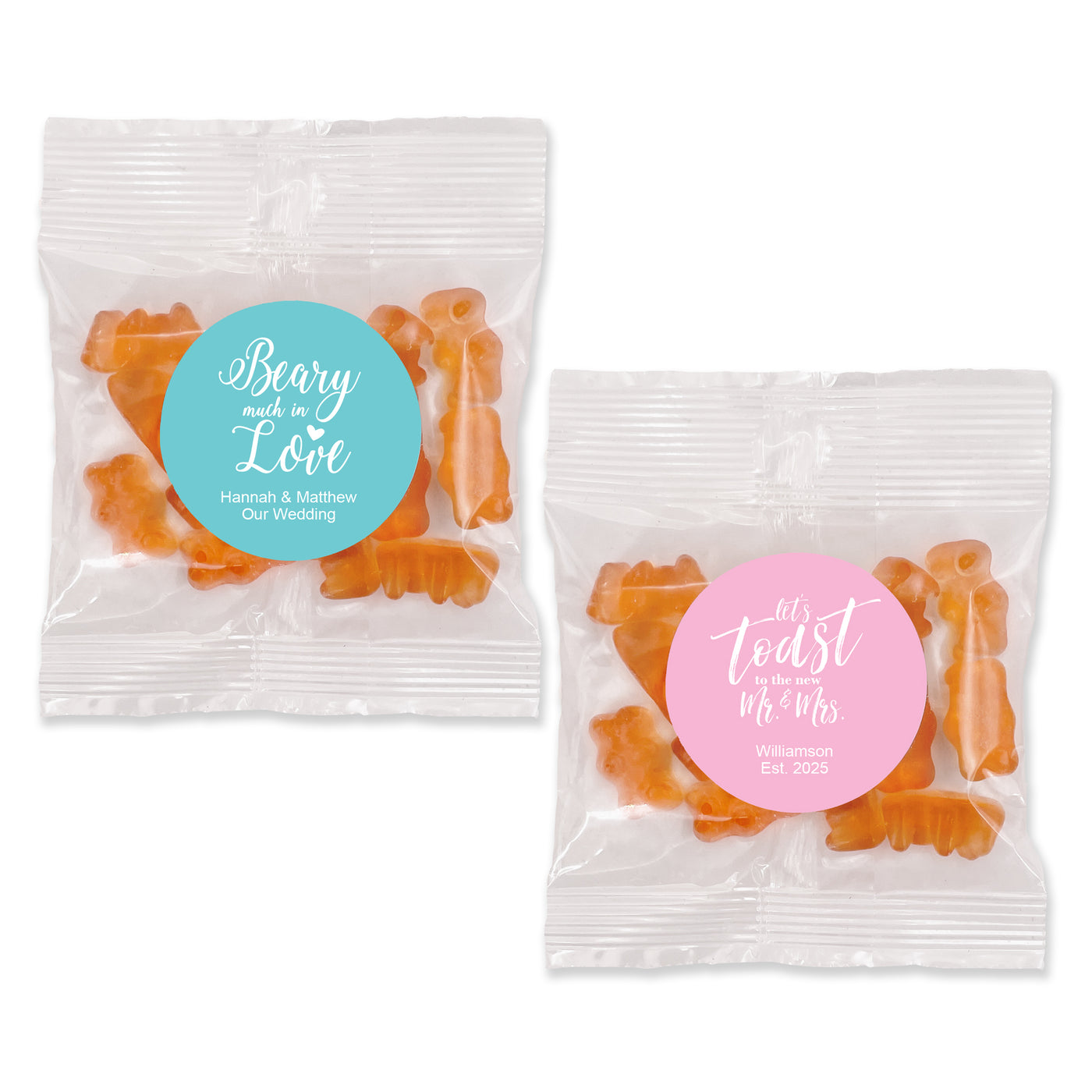 Catchy Sayings Personalized Gummy Bear Favors - Champagne Flavor
