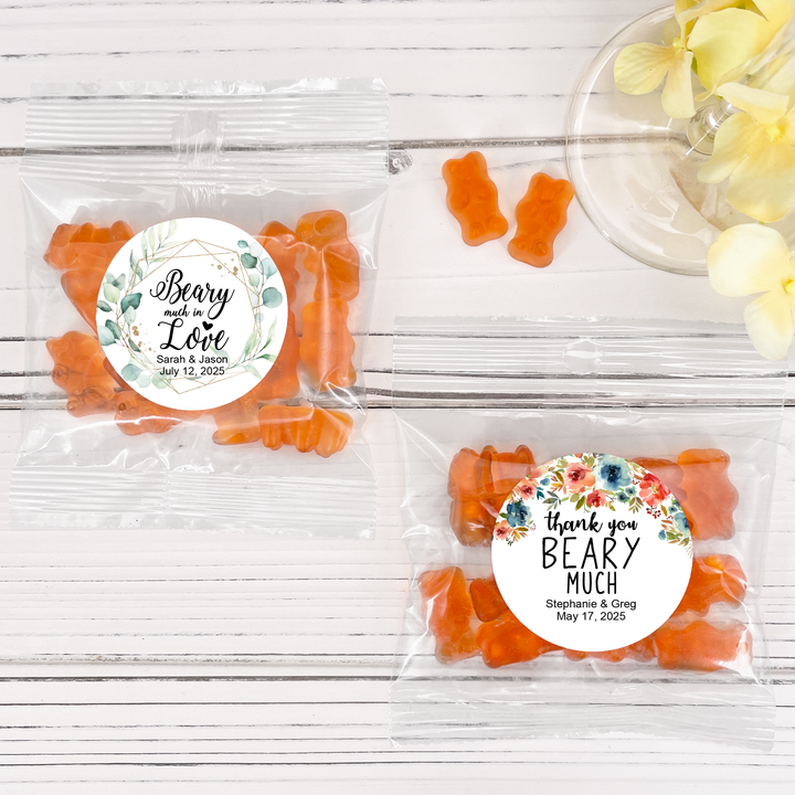 Floral &amp; Botanicals Gummy Bear Favors - Champagne Flavor
