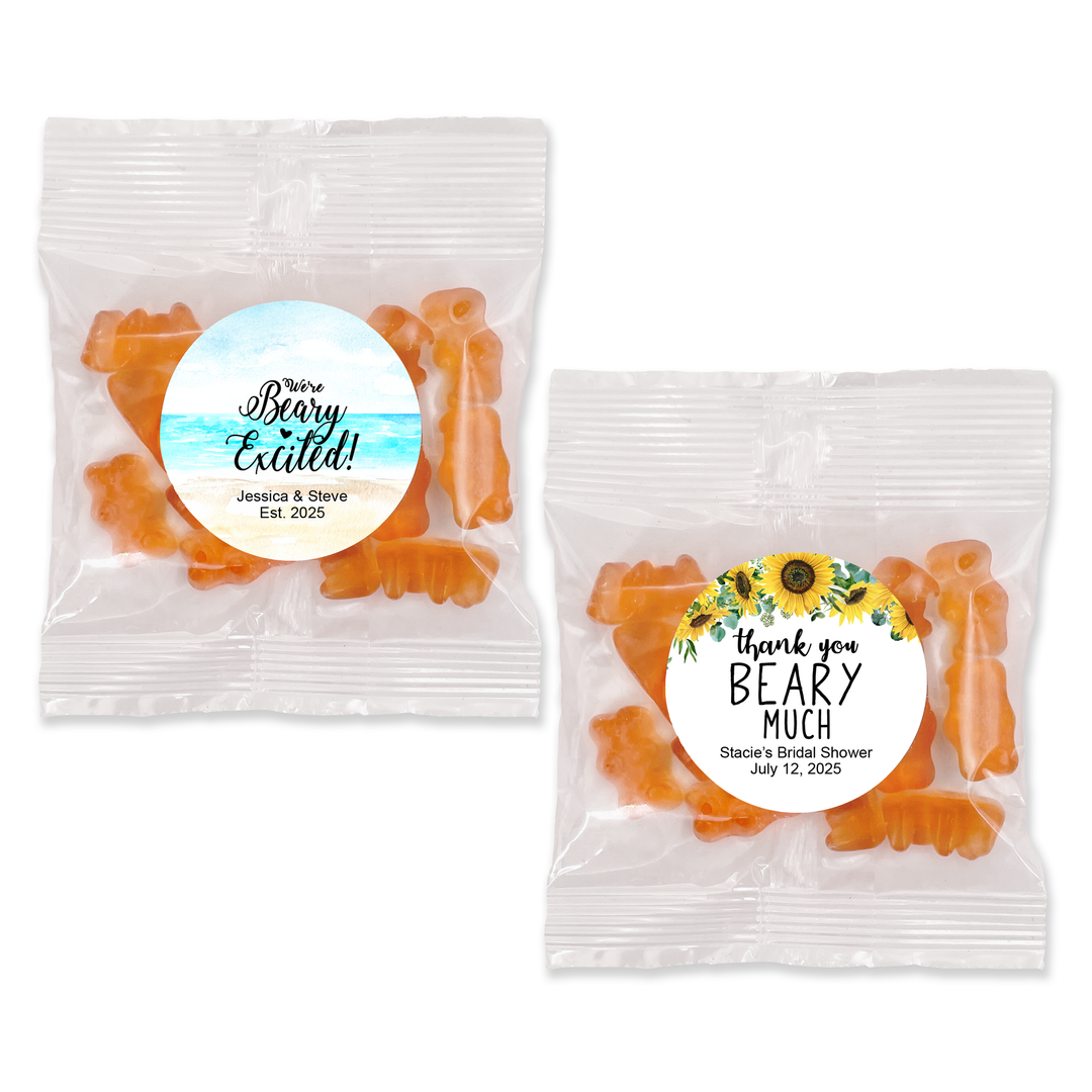 Floral &amp; Botanicals Gummy Bear Favors - Champagne Flavor