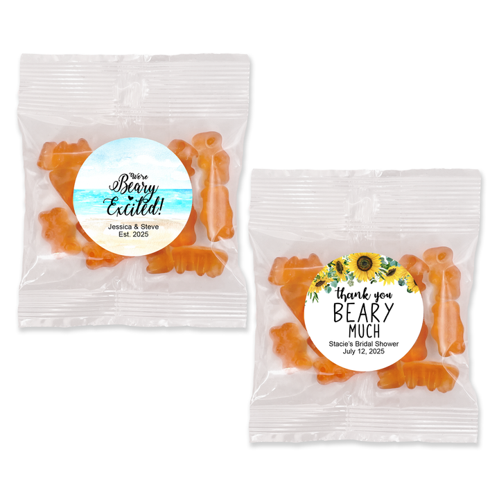 Floral &amp; Botanicals Gummy Bear Favors - Champagne Flavor