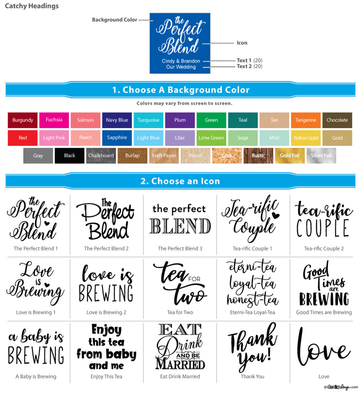 Catchy Sayings Personalized Tea Bags