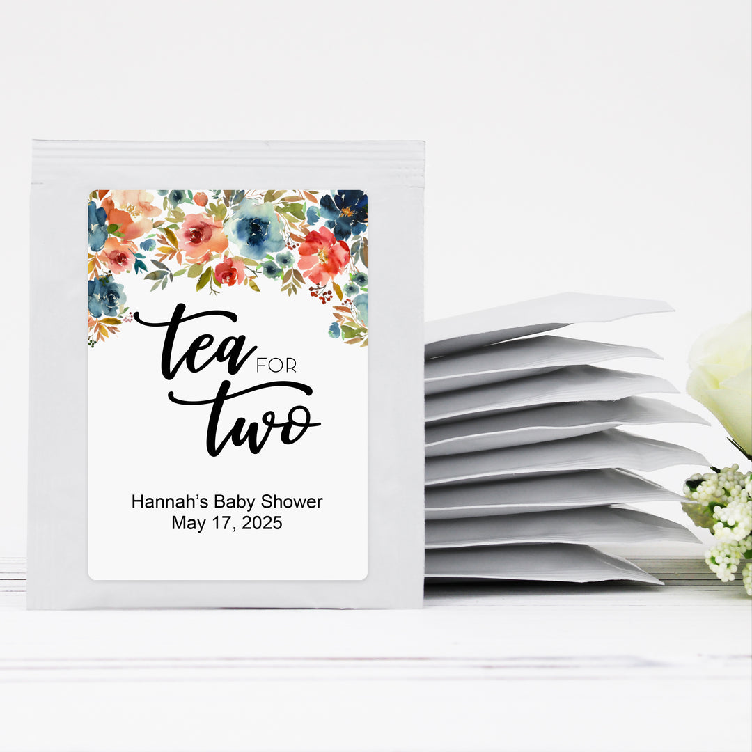 Floral &amp; Botanicals Personalized Tea Bag Favors