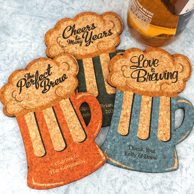 Ducky Days 8417151 4 in. Dia. Eat Drink & Be Married Round Cork Coasters - Set of 4
