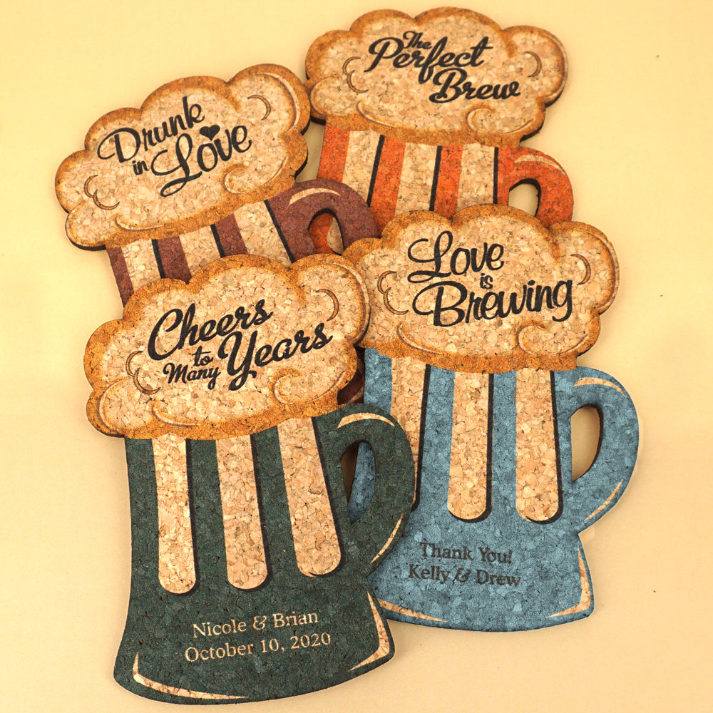 Personalized Beer Mug Cork Coaster