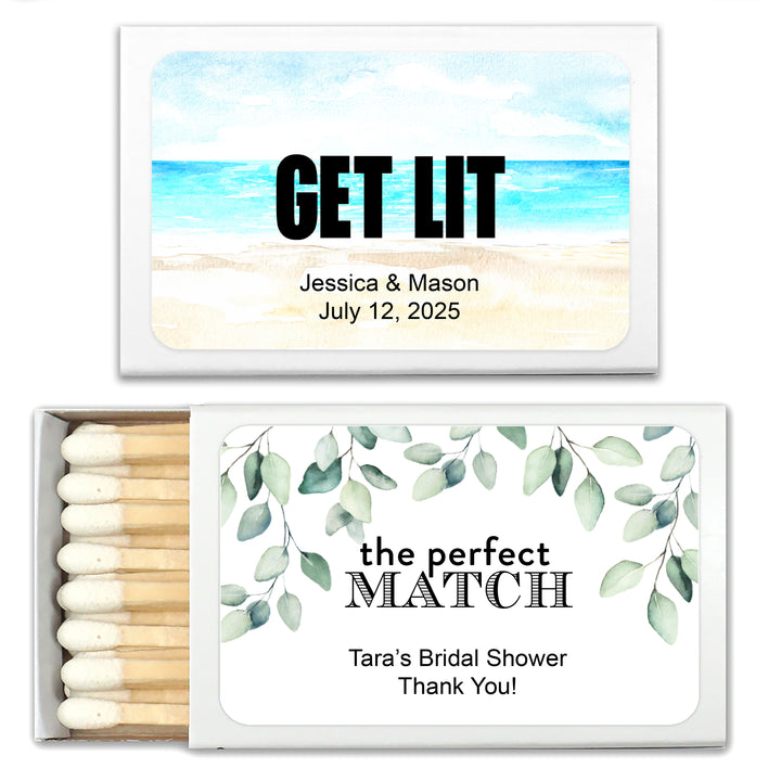 Floral &amp; Botanicals Personalized Matches - Set of 50