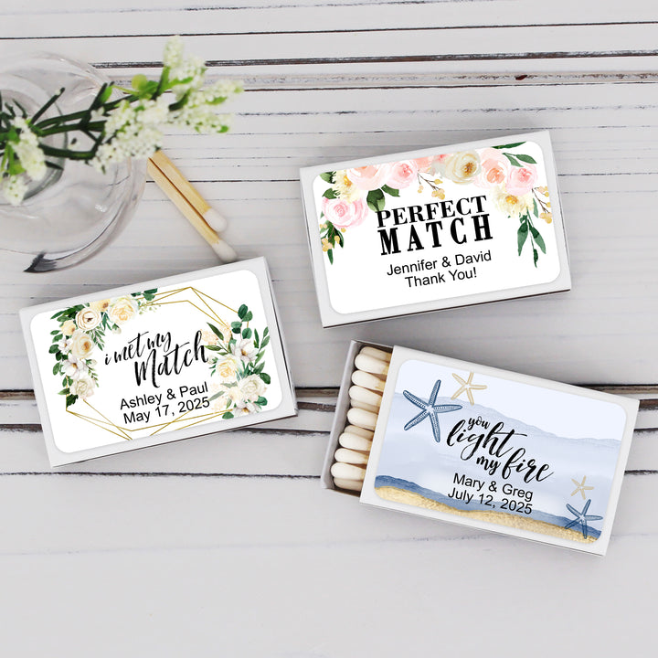 Floral &amp; Botanicals Personalized Matches - Set of 50