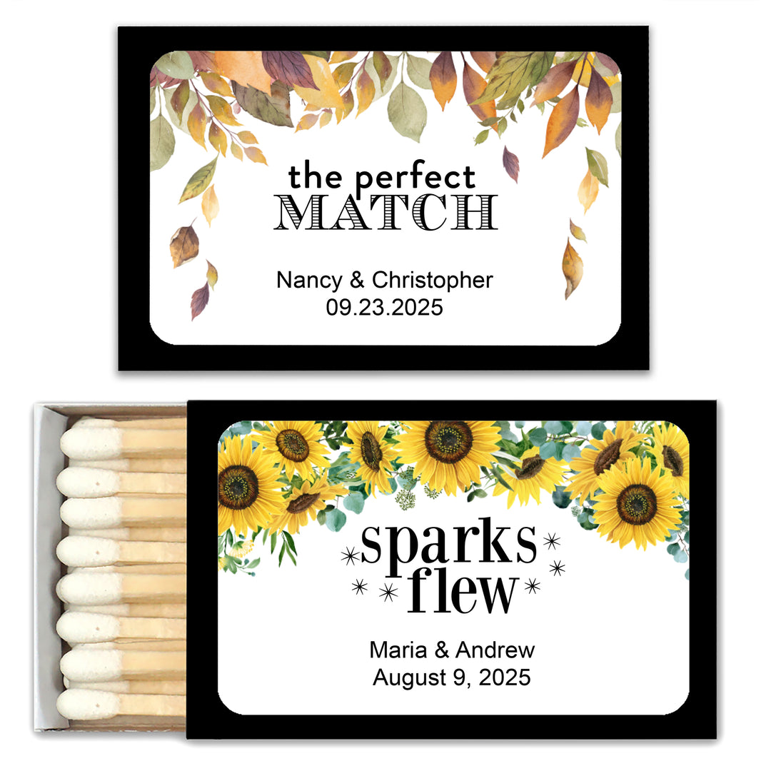 Floral &amp; Botanicals Personalized Matches - Set of 50