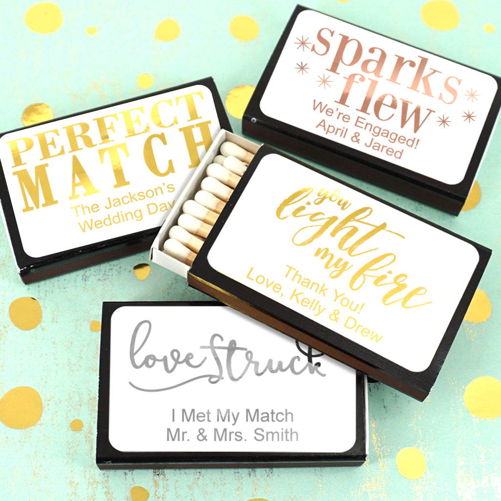 Perfect Match Metallic Foil Personalized Matches - Set of 50