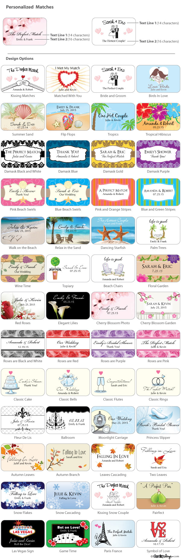 Personalized Matches - Set of 50